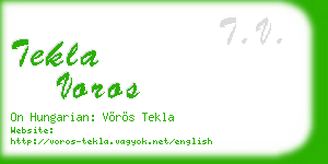 tekla voros business card